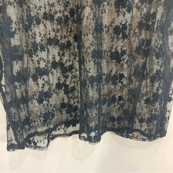 SOLD One Teaspoon Sheer Lace Overlay Chemise Shirt Black Floral Sz 4 - Picture 7 of 9
